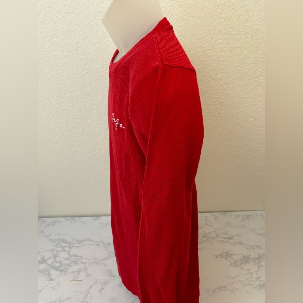 Vintage Y2K Sean John Logo Thermal Shirt Size XL Hip Hop Long Sleeve Red C2​​ - Picture 2 of 4